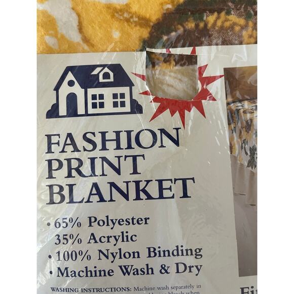 Vintage Beacon  Full / Twin Size Sunflower Fashion Print New Blanket - Picture 10 of 10